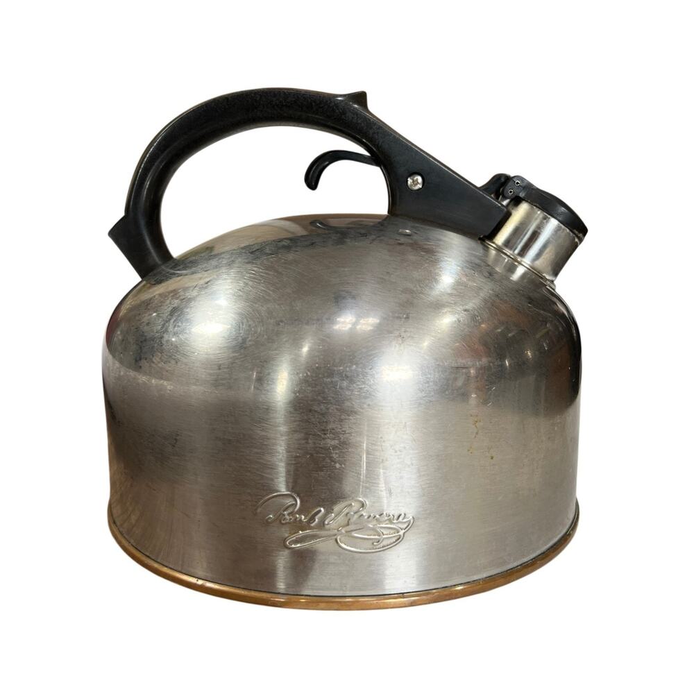 Vintage Paul Revere Ware Whistling 8" Tea Kettle Copper Bottom K94C Korea DENTED